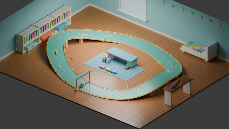 Render of the Pillow Fort bedroom circuit with a cushion fort in the centre