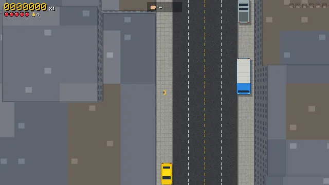 A yellow car driving down a city street